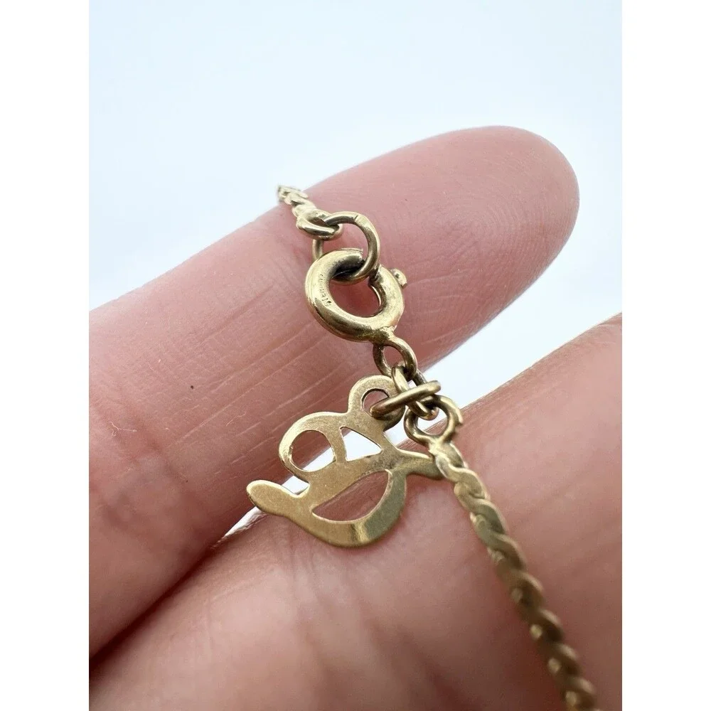 Danecraft Sterling Silver Gold Vermeil Heart Serpentine Chain Bracelet 7”